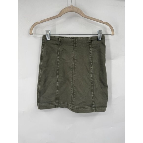 Free People Dresses & Skirts - Free People Mini Skirt Women 0 Army Green Grunge Utility Skater Punk Granolagirl